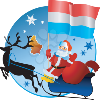 Santa Claus with flag of Luxemburg