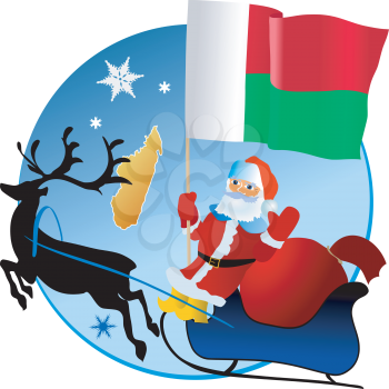 Santa Claus with flag of Madagascar