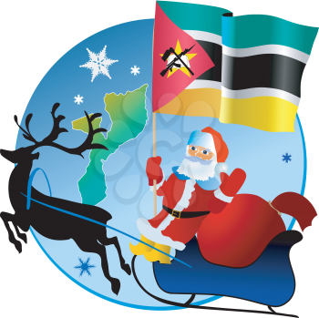 Santa Claus with flag of Mozambique