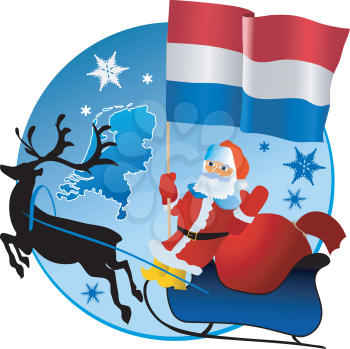 Santa Claus with flag of Netherlands
