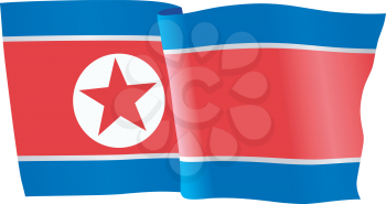 vector illustration of national flag of North Korea