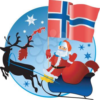 Santa Claus with flag of Norway