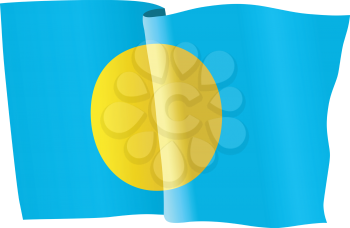 vector illustration of national flag of Palau