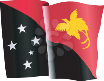 vector illustration of national flag of Papua New Guinea