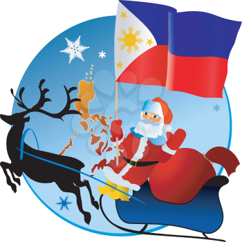 Santa Claus with flag of Philippines