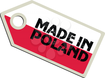 vector illustration of label with flag of Poland