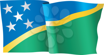 vector illustration of national flag of Solomon Islands