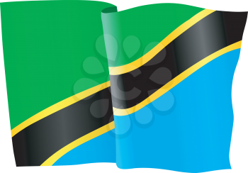 vector illustration of national flag of Tanzania