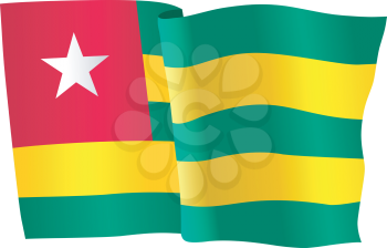vector illustration of national flag of Togo