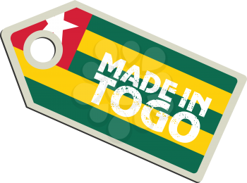 vector illustration of label with flag of Togo