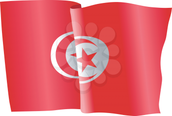 vector illustration of national flag of Tunisia