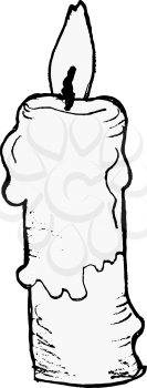 hand drawn, vector, sketch illustration of candle