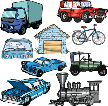 Royalty Free Clipart Image of Transportation Elements