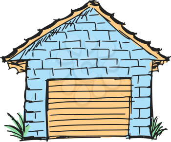Royalty Free Clipart Image of a Garage