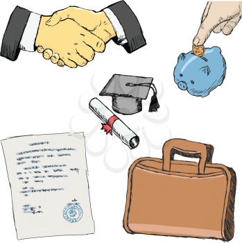 set of business illustrations