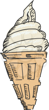 sketch, doodle, hand drawn illustration of ice cream