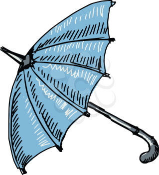 hand drawn, sketch illustration of umbrella