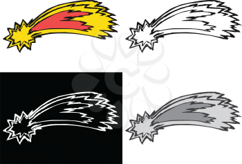 Editable vector illustrations in variations. Comet