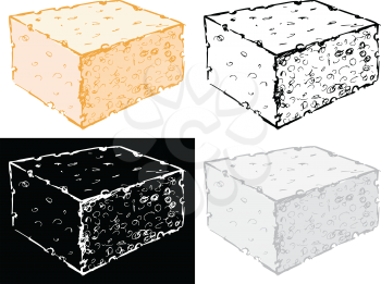 Editable vector illustrations in variations. Bath sponge