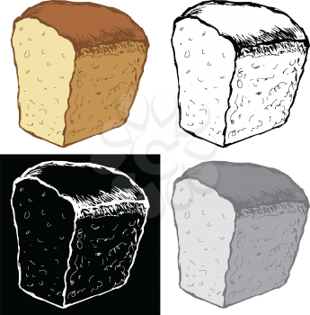 Editable vector illustrations in variations. Loaf of bread