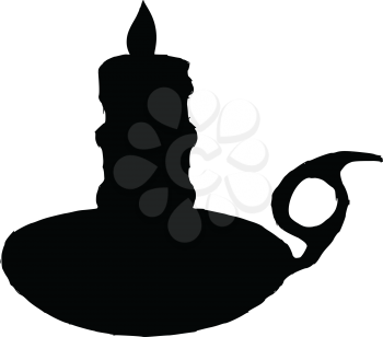 black silhouette of candlestick mantel