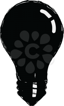black silhouette of incandescent lamp