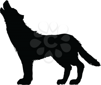 black silhouette of wolf
