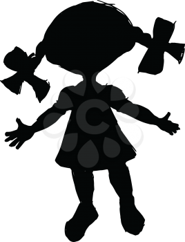 black silhouette of little doll