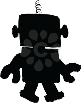 black silhouette of robot