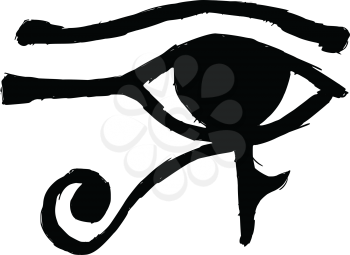 black silhouette of Eye of Ra