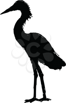 black silhouette of heron
