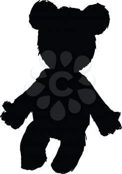 black silhouette of teddy bear