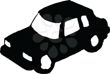black silhouette of toy car