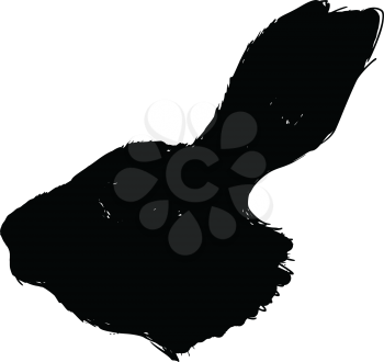 black silhouette of head of rabbit
