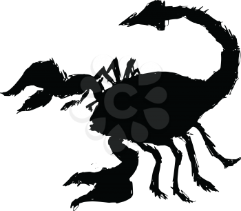 black silhouette of scorpion