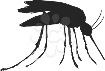 black silhouette of mosquitoe