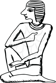 sketch, cartoon illustration of hieroglyph of ancient Egypt