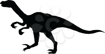 black silhouette of velociraptor