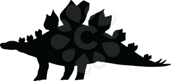 black silhouette of stegosaurus