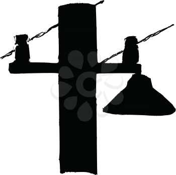 black silhouette of street lamppost