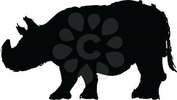 black silhouette of rhinoceros