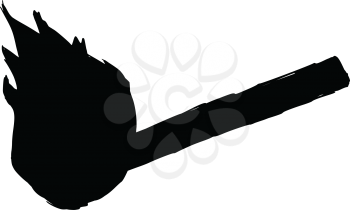 black silhouette of match stick