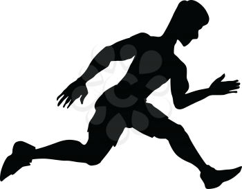 black silhouette of running man