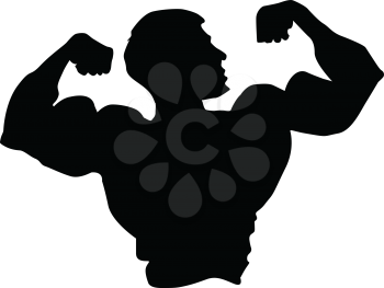 silhouette of bodybuilder