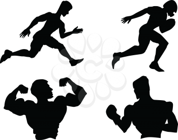 set of silhouettes of different sports