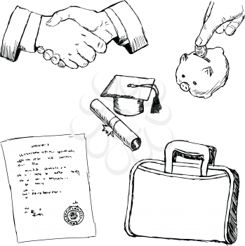 set of business illustrations