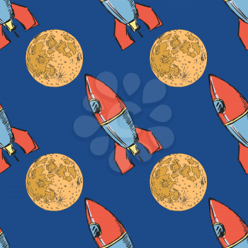 sample of seamless background with space motives