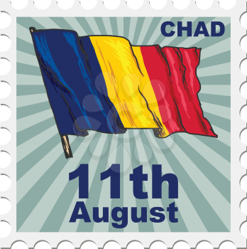post stamp of national day of Chad