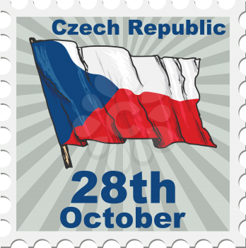 post stamp of national day of Czech Republic