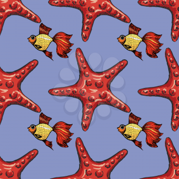 sample of seamless background with marine motives